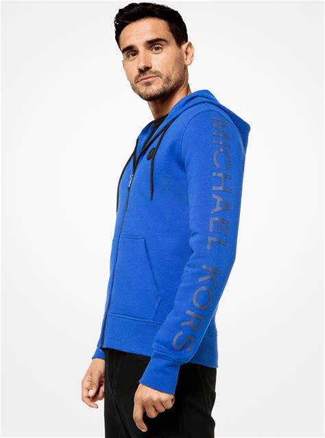 michael kors logo fleece zip-up hoodie|Michael Kors fleece logo hoodie.